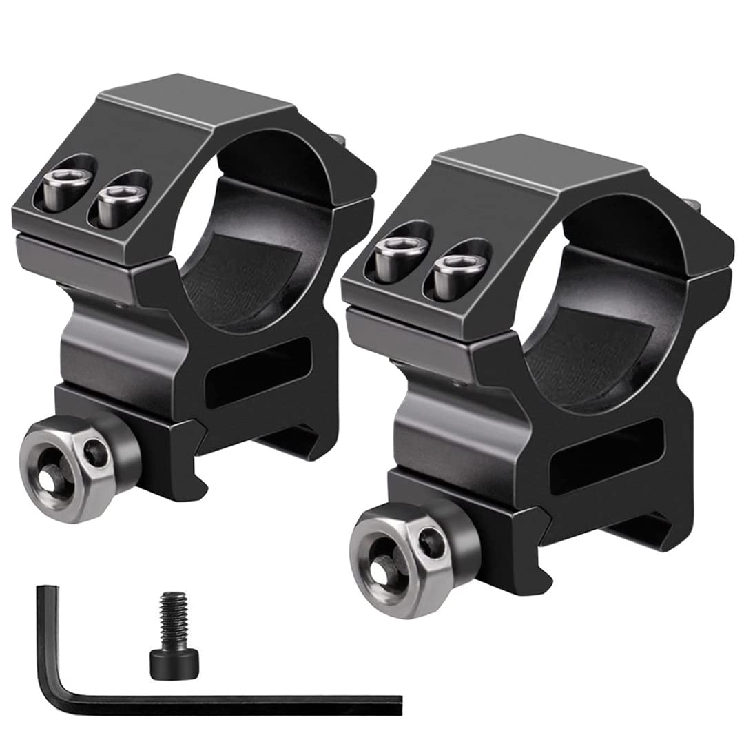 LONSEL 1 Picatinny Scope Rings, 2Pcs Medium Profile 1 Inch Scope Ring Mounts for Picatinny Rail