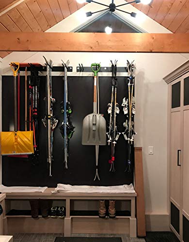 Storeyourboard Ski Wall Storage Rack, Holds 8 Pairs, Steel Home And Garage Skis Mount
