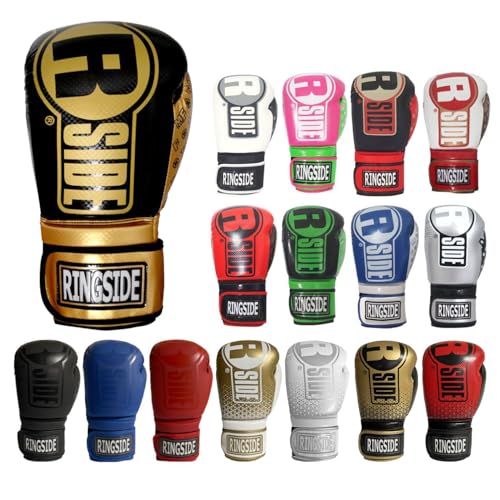 Ringside Apex Flash Boxing Training Sparring Gloves , Bk/Gd, 14 Oz