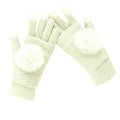 Womens & Mens Usb Heated Gloves Mitten Winter Hands Warm Laptop Gloves, Pom Pom Knitting Hands Full & Half Heated Fingerless Hea