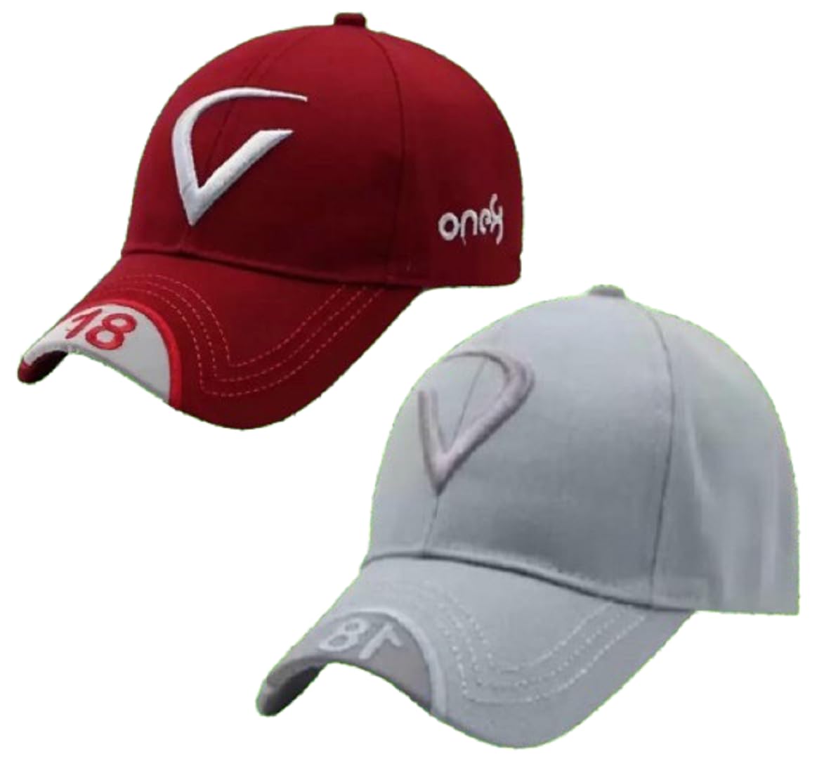 Fy Lane Self Design,Embroidered 18 Virat Cap For Boys & Girls (Maroon+Grey)