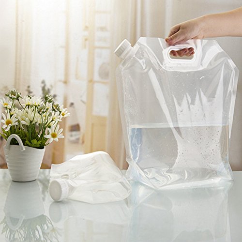 Supant 5 Litres Collapsible Water Jug Container, Freezable, Bpa Free Plastic Water Carrier Tank, Outdoor Folding Water Bag For S