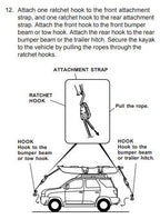 Seamander Kayak Canoe Bow And Stern Straps,Tie Down Straps Heavy Duty Rope Hanger Ratchet 1/4''X10Ft+10Ft