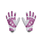 Under Armour Womens Radar Softball Gloves , (101) White / Jellyfish / White , X-Large