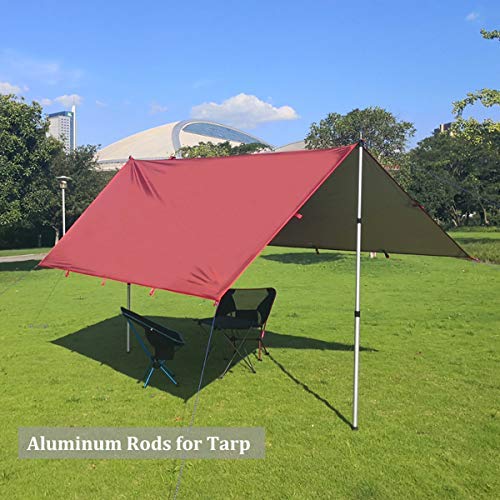 Hikeman Set Of 4 Tarp Poles Adjustable Aluminum Telescoping Tarp Poles, Lightweight Canopy Poles Portable Tent Poles For Outdoor