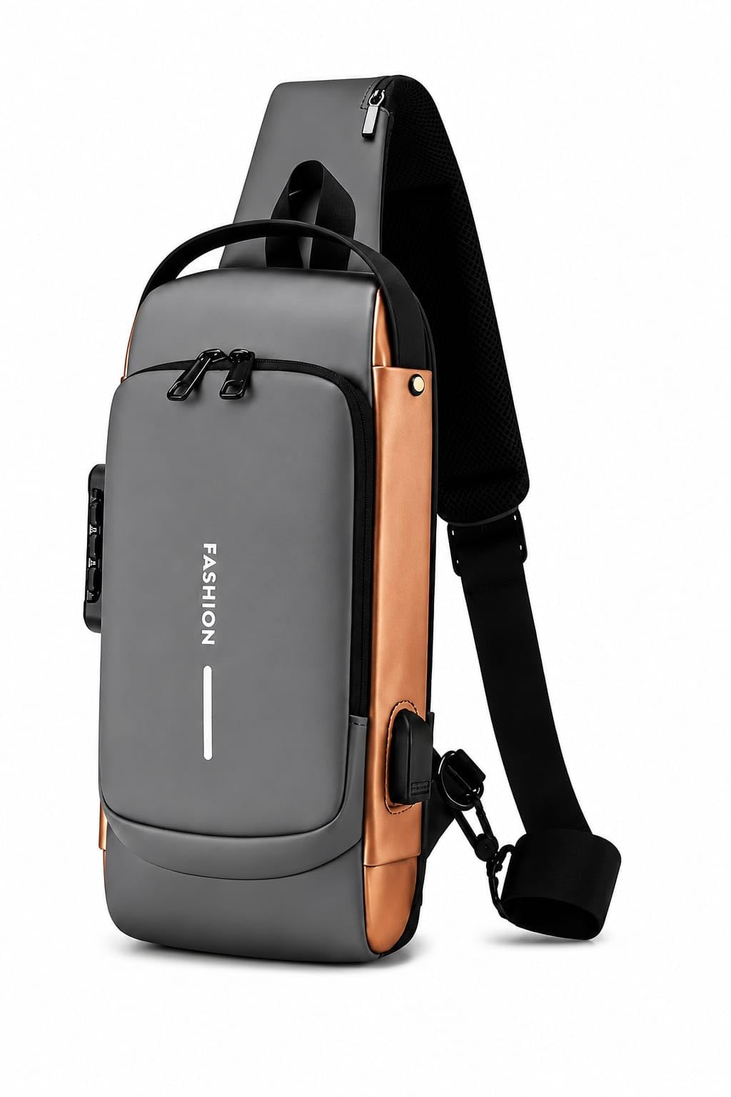 Deccan Emart Waterproof Chest Bag Usb Crossbody Sling Bag For Men, AntiTheft Usb Shoulder Bag, Cross Body Travel Sling Chest Sp