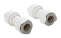 Whale Quick Connect (Push-Fit) Plumbing Fitting - Equal Straight Adapter 15mm-15mm, Pack Size 1 x 2, Double-Gripper Design, for 