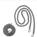 Akmi  Metal Bag Chain Black, 100 Cm Purse Chain Straps, Handbags Replacement Chain Strap With Buckles, Metal Strap For Women Di