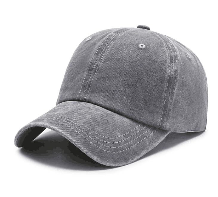 Alexvyan Grey Plain Breathable Head CapS For Unisex Caps With Adjustable Strap In Summer Caps All Sports For Men Women Cap