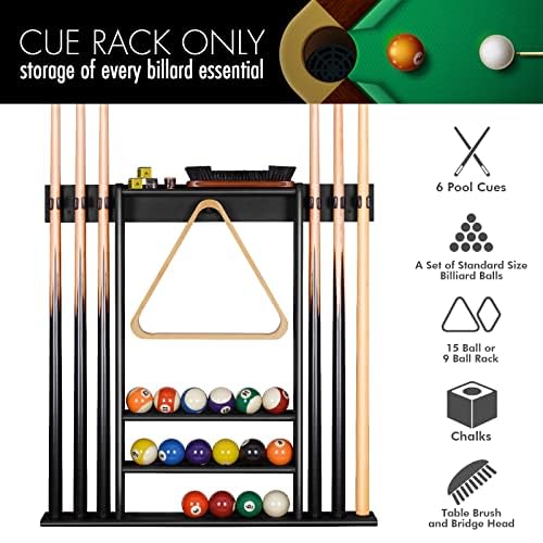 Xcsource Pool Cue Rack Only, Pool Stick Holder Wall Mount, 6 Pool Billiard Stick + Ball Set Wall Cue Rack, Made Of 100% Bamboo W