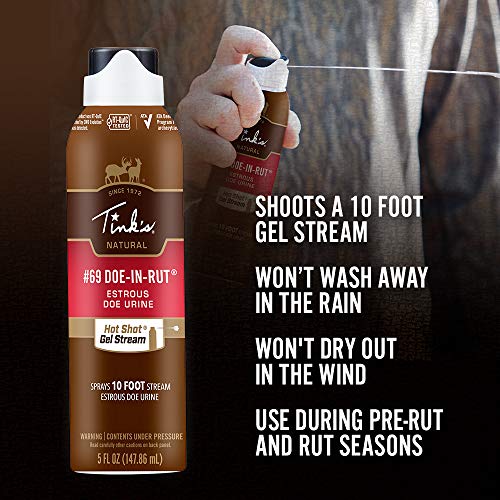 Tink'S Doe-In-Rut Estrous Attractant Spray - 5 Fl Oz Bottle With 10 Foot Stream | Deer Scent Gel, Hunting Accessory With Secure