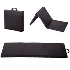 Gymnastics Tumbling Mats Portable Gymnastics Mat 3 Folding Tumbling Mat 2x6x1.6Thick Yoga Mat PU Leather Exercise Mat with Car