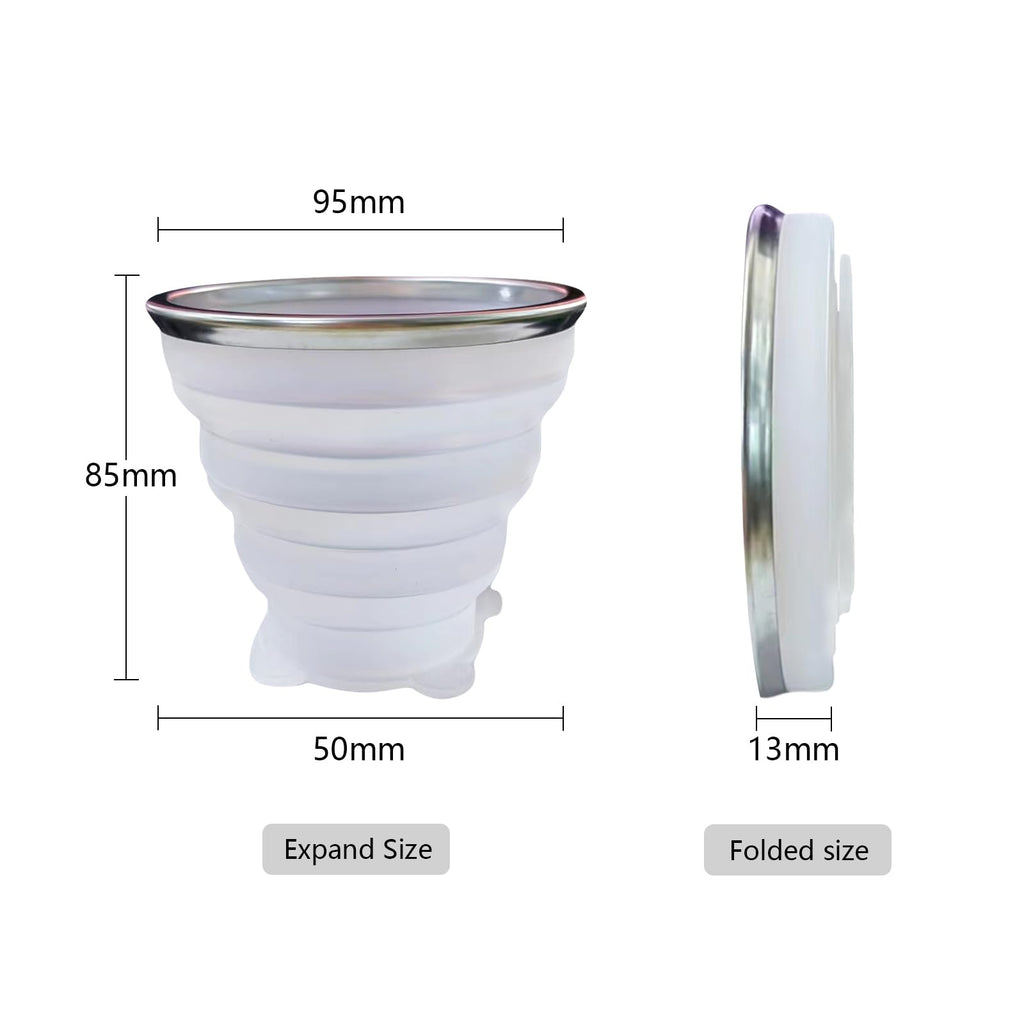 Collapsible Cup-Silicone Small Foldable Cup-Expandable Folding Drinking Cup-Reusable Portable Mugs Cups With Lids For Travel, Ca