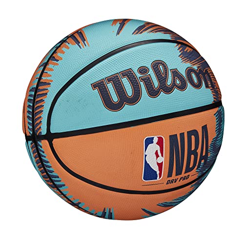 WILSON NBA DRV Pro Streak Outdoor Basketball - Size 6-28.5, Blue/Orange