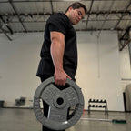Hulkfit 1-Inch Iron Plate For Strength Training, Weightlifting, Single (35 Pounds), Silver