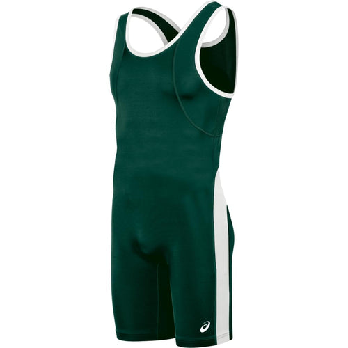ASICS Men's T-back Performance Wrestling Singlet, Forest/White, XX-Large