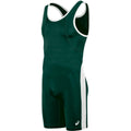 ASICS Men's T-back Performance Wrestling Singlet, Forest/White, Small