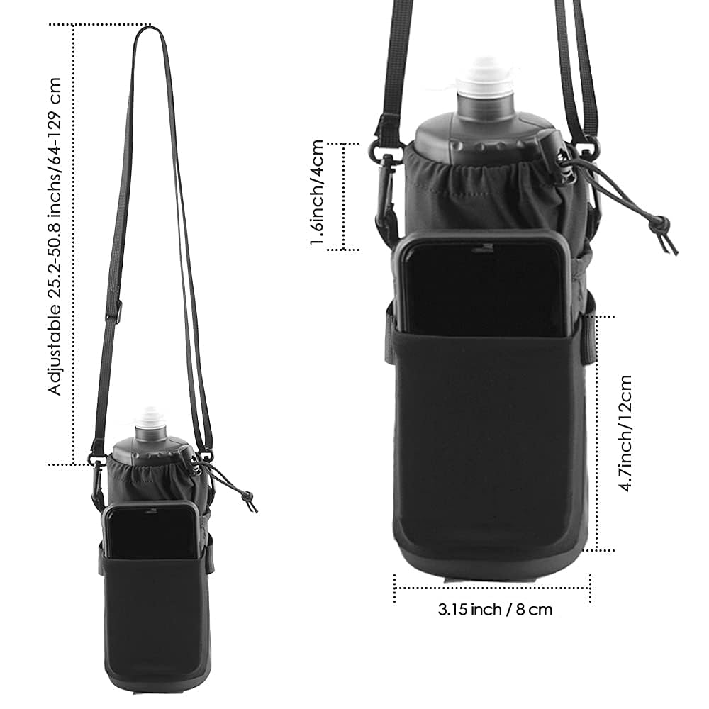 Wotow Bike Water Bottle Holder Bag, Bicycle Insulated Drink Cup Holder, Handlebar Frame Strap-On No Screws Water Bottle Cage, Cy