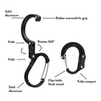 Gear Aid Heroclip Carabiner Gear Clip And Hook (Large, Medium, Small, Mini) For Camping, Backpack, Suitcases, Purse And Garage O