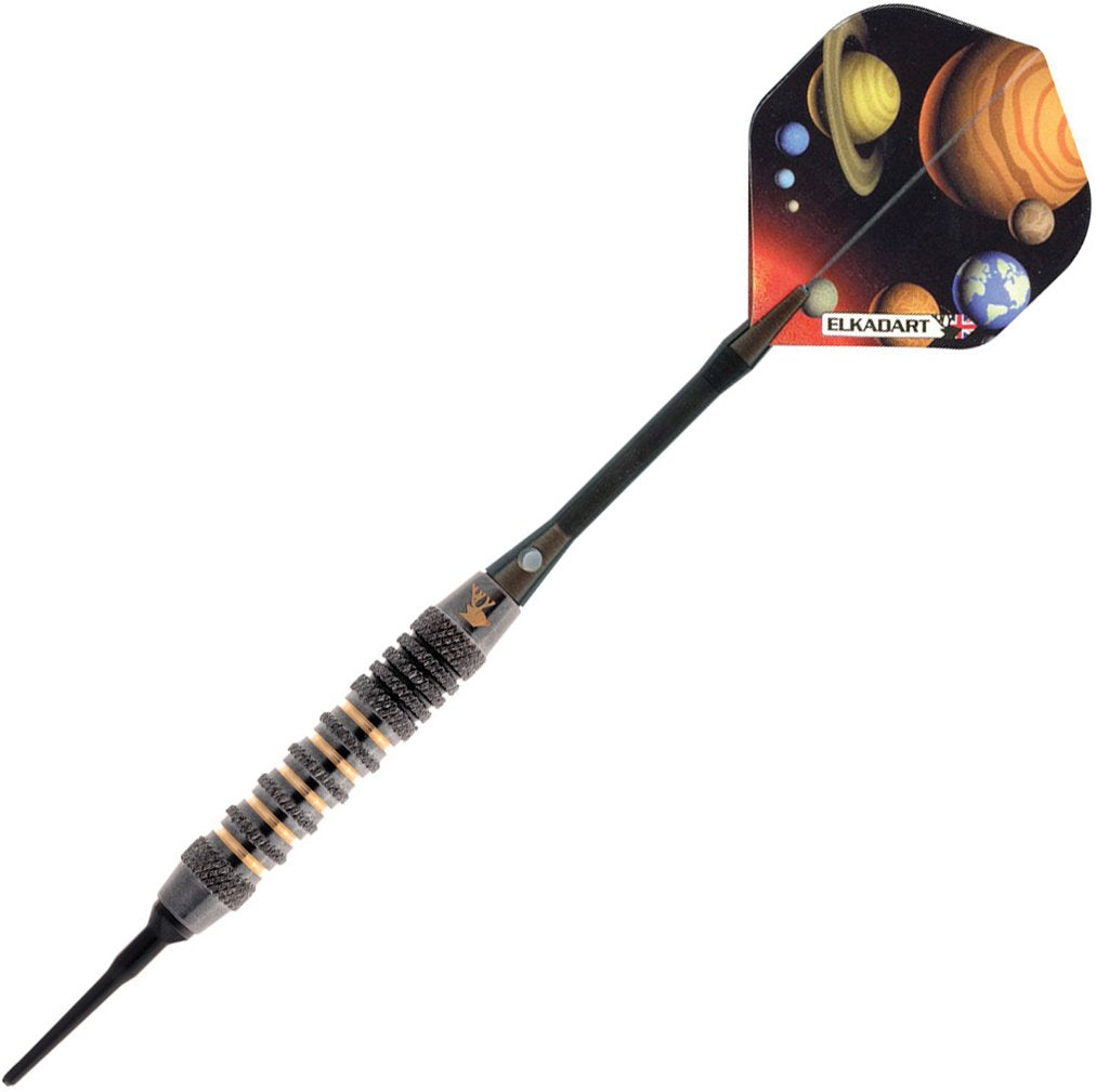 Elkadart Orbital Soft Tip Darts With Storage/Travel Case, Ringed, 18G,Black