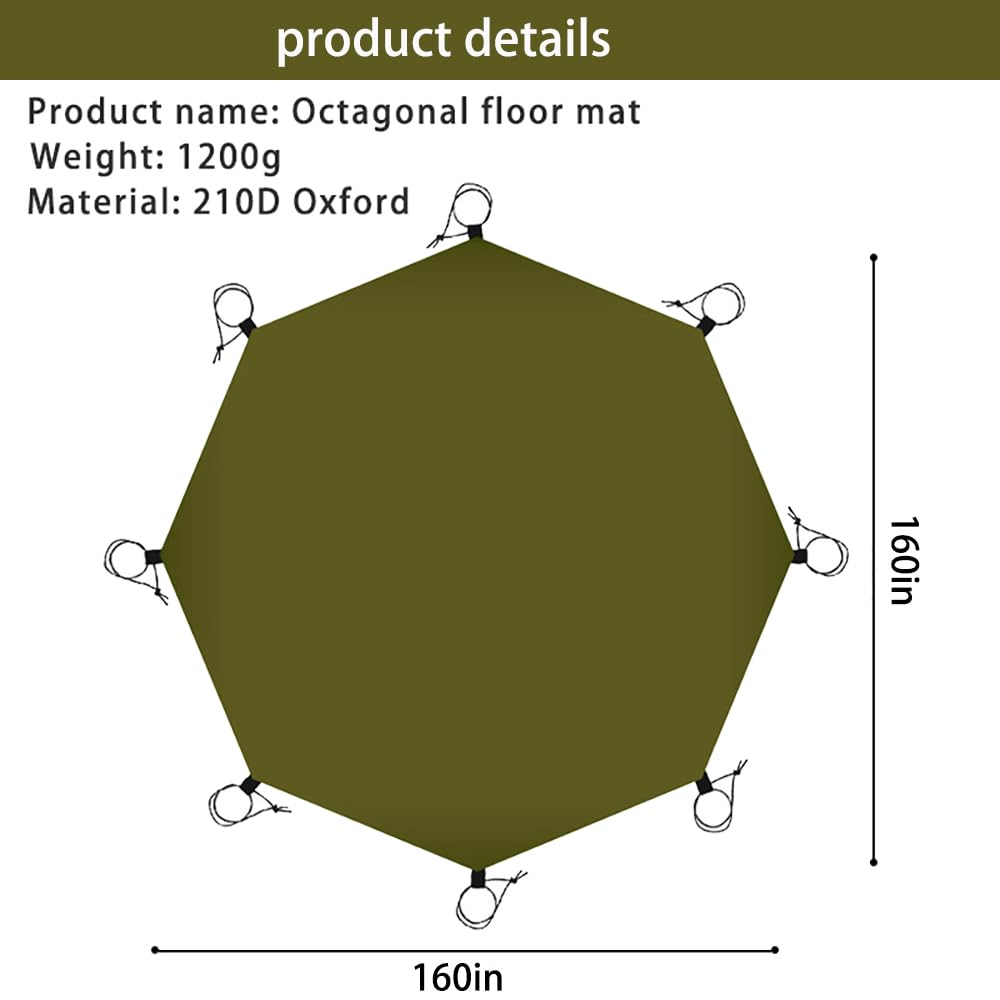 13.5X13.5 Ft Tent Footprint Waterproof Camping Tarp Ultralight Mat Under Tent Moisture-Proof Ground Sheet Mat