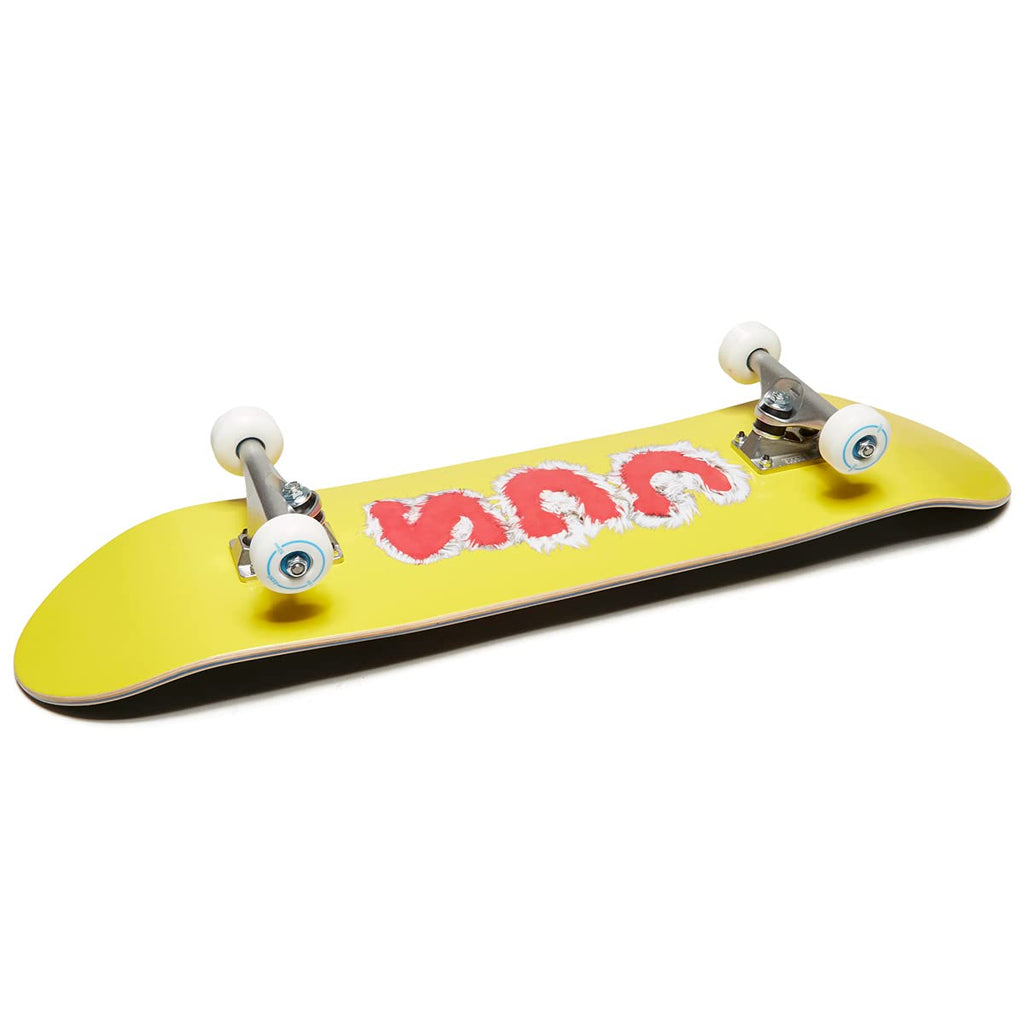 [Ccs] Furry Letters Skateboard Complete Yellow 7.50'' - Maple Wood - Professional Grade - Fully Assembled With Skate Tool And St