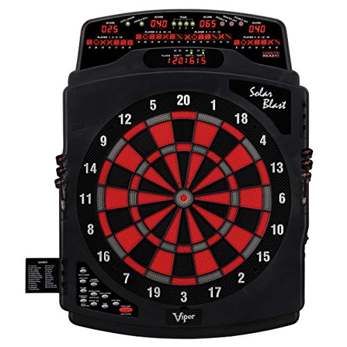 Viper Solar Blast Electronic Dartboard And Attachable Lighted Throw Line With Over 55 Games And Overhead 4-Panel Auto-Scoring Le