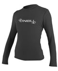 ONEILL Womens Basic Skins Upf 50+ Long Sleeve Sun Shirt Rash Guards, Black, Large US