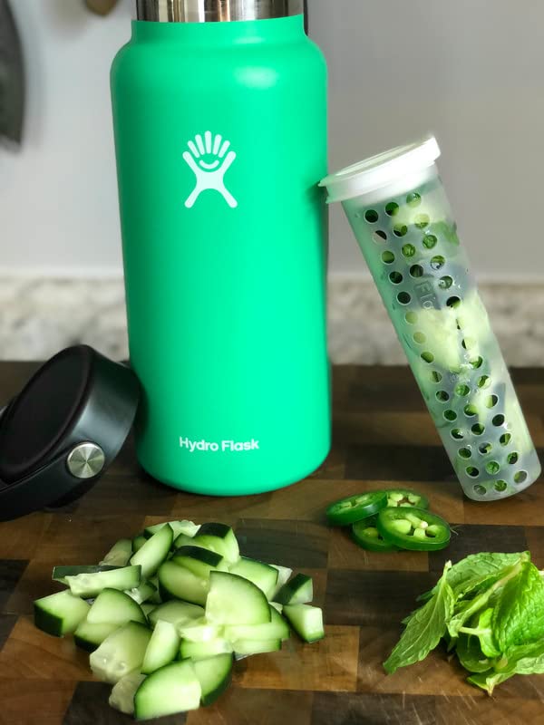 Flavorfuze Pod - Fruit Infuser Insert With Two Lids, Compatible With Hydro Flask, Iron Flask, Takeya, Thermoflask And Similar Wi