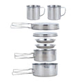 Begrit Backpacking Camping Cookware Mini Picnic Camping Cooking Mess Kit With Pot And Pan Set For Hiking 8Pcs Set