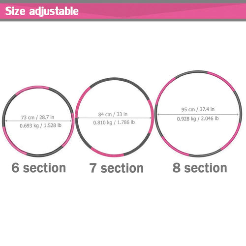Auoxer Fitness Exercise Weighted Hoop, Detachable And Size Adjustable Design, Lose Weight Fast By Fun Way, Fat Burning Healthy M