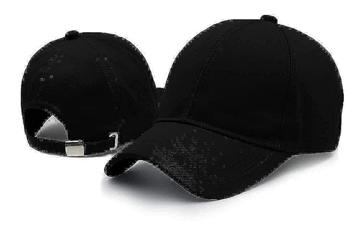 Selloria Stylish Cotton Baseball Adjustable Cap For Men/Women (Cap No 1), Black