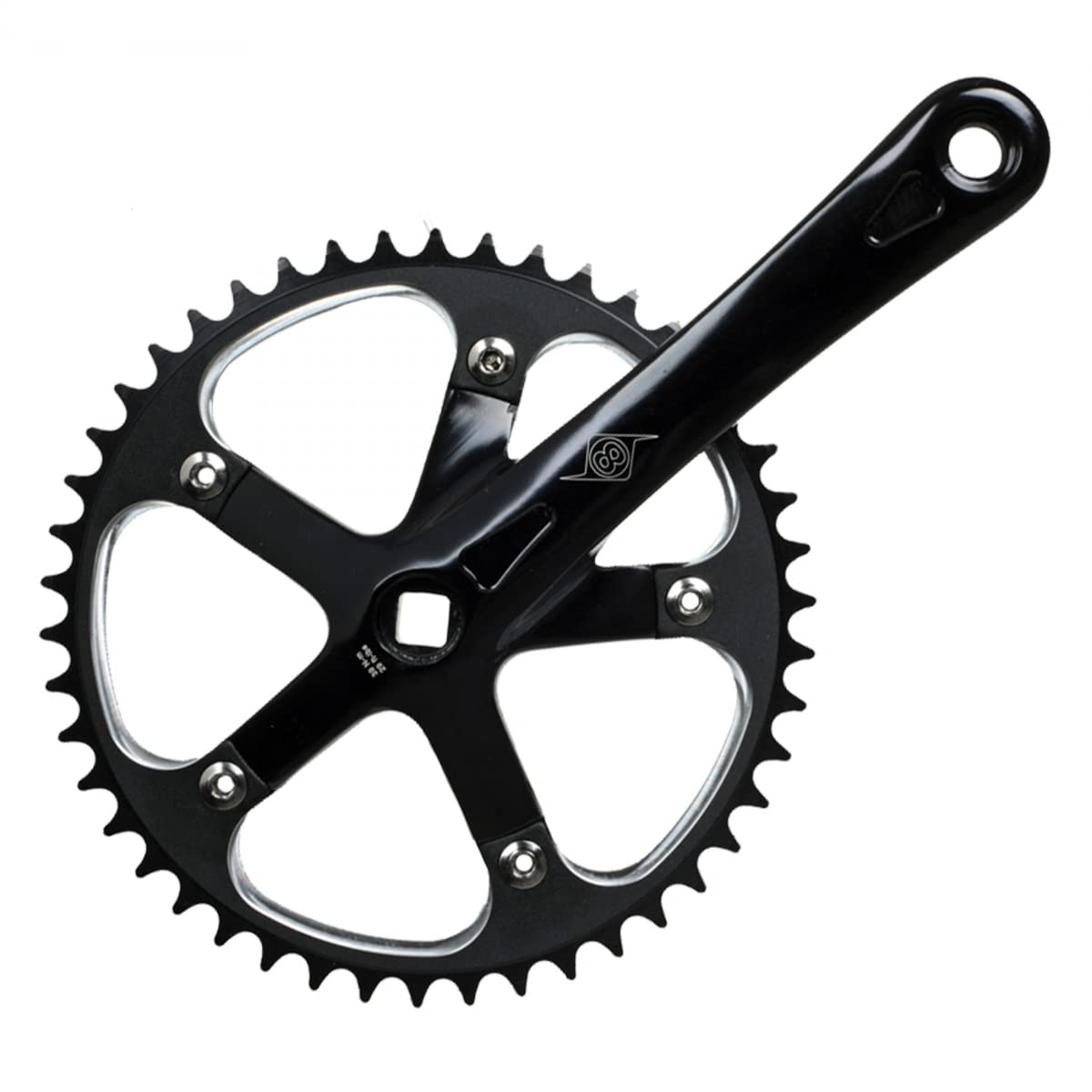 Origin8 Track/SS Crankset, 165mm x 46t, Black