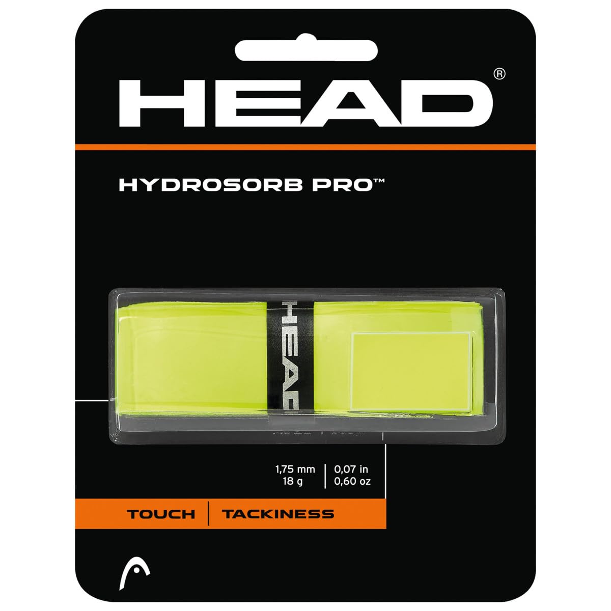 Head Hydrosorb Pro Tennis Racket Replacement Grip - Tacky Racquet Handle Grip Tape - Yellow