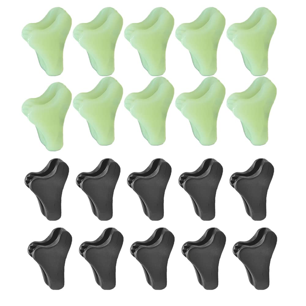 Utysty 20 Pack Tent Rope Tensioner Buckles Tightener Fastener Fluorescent Canopy Guyline Cord Buckle Adjustment Triangle Fixing 