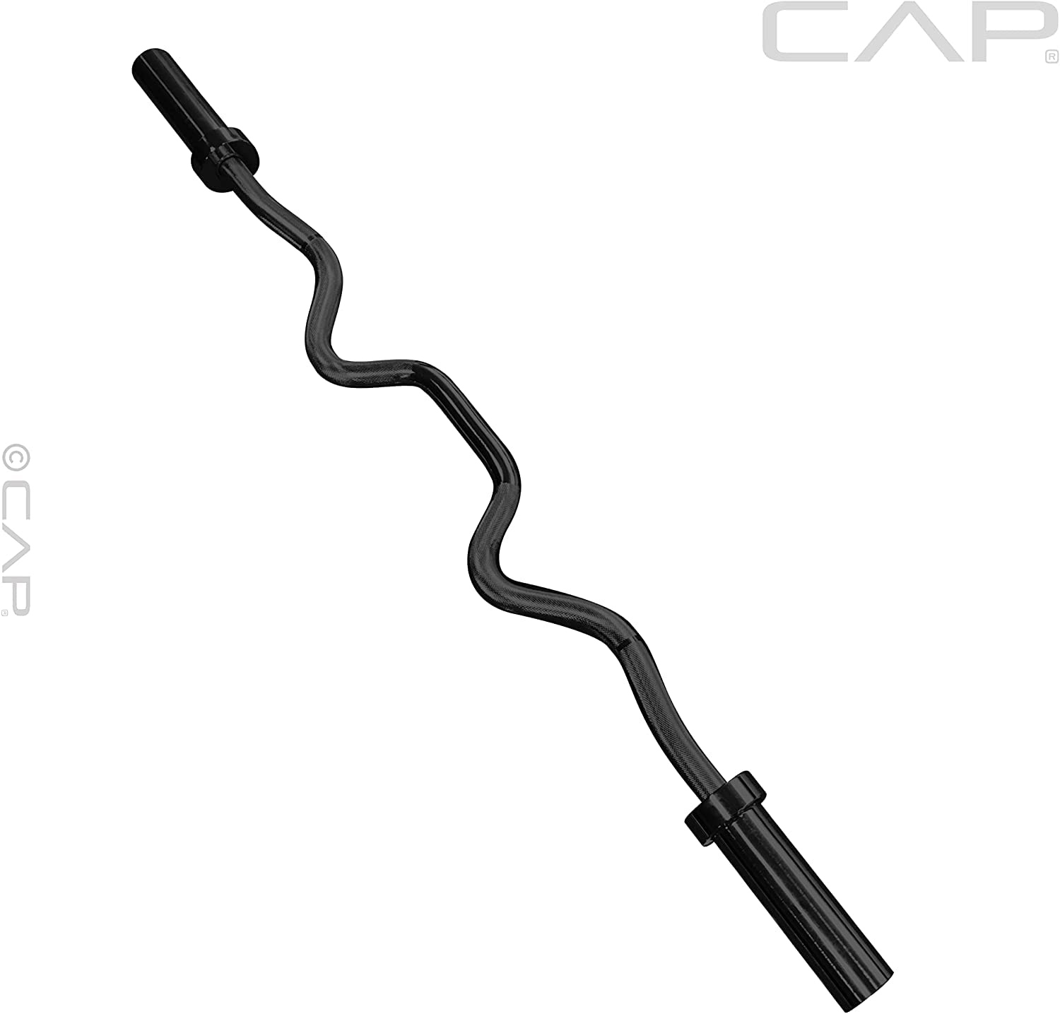 Cap Barbell Solid Olympic Super Curl Bar, Bronze Bushings, Black