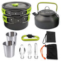 Kagbeni Cooking Set 10Piece Outdoor Utensils Mess Kit With Carabiner, Spoon, Bowl, Glass, And NonStick Pan  Portable Trekking