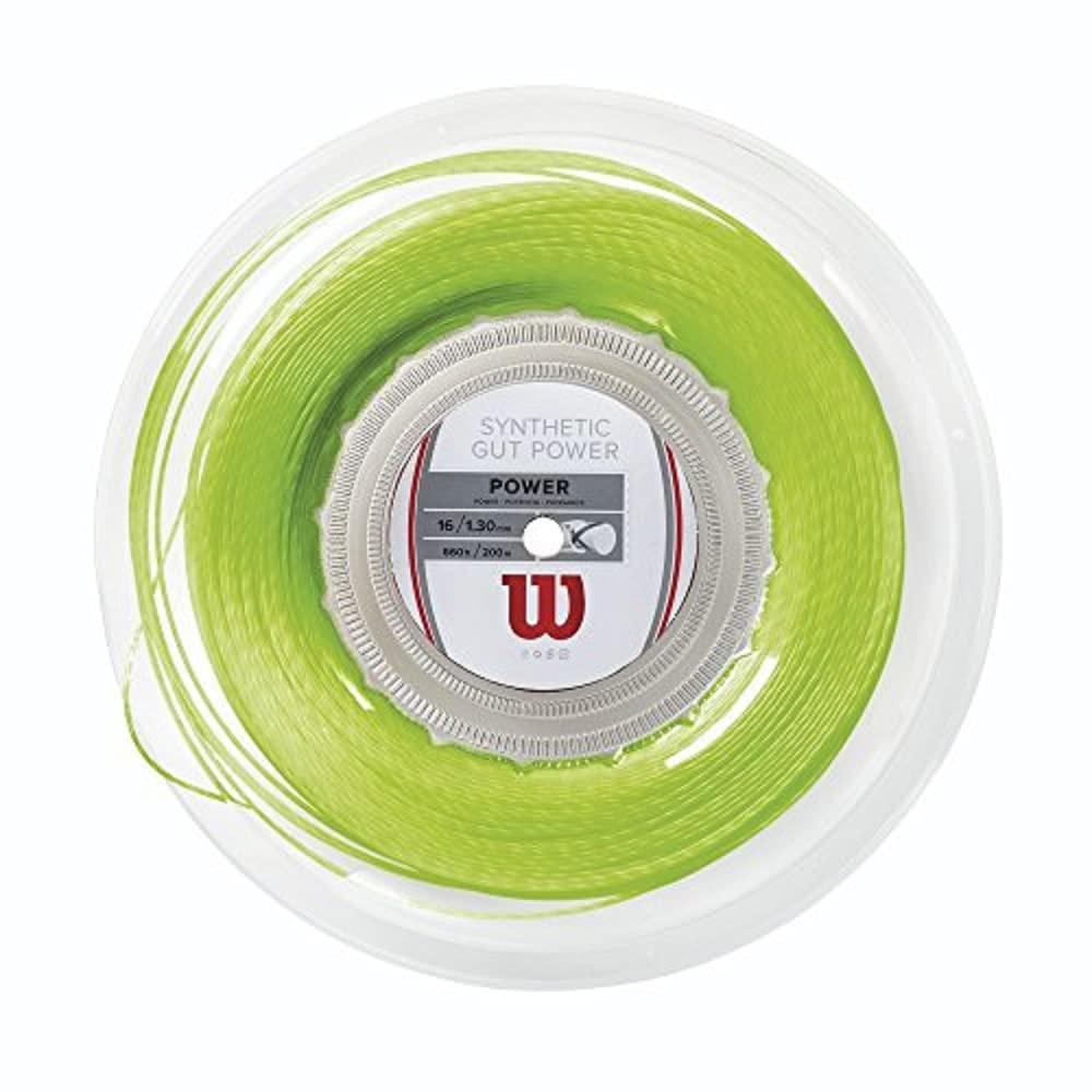 Wilson Synthetic Gut Power 16 Tennis String - Set, Lime Green