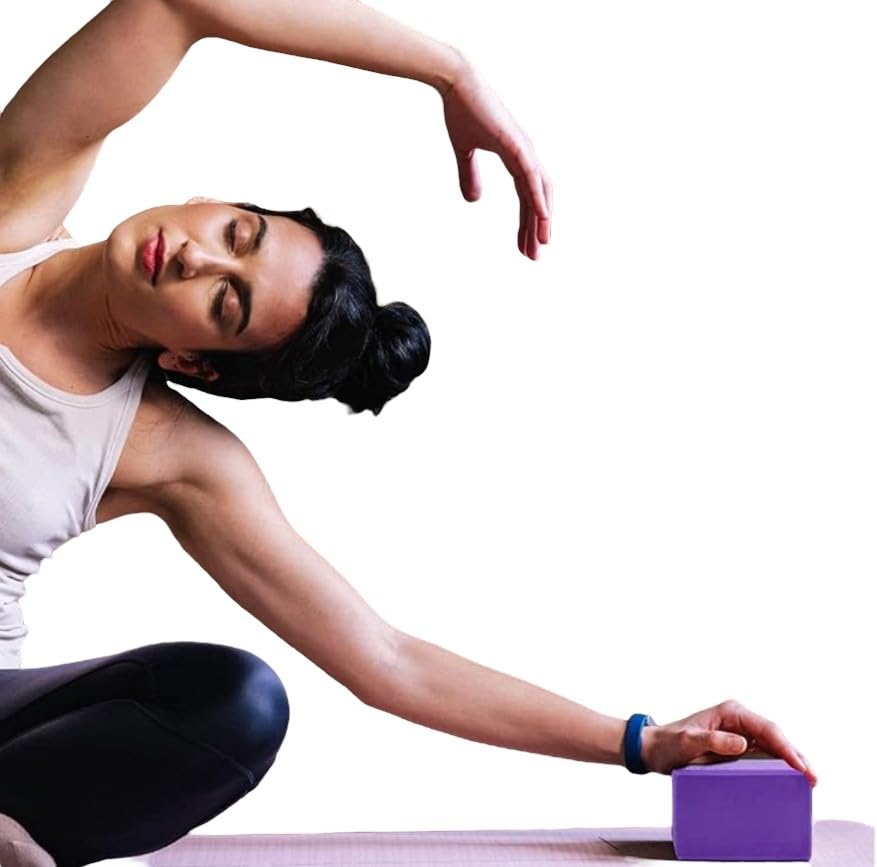 Microdry Exercise Foam Block For Home Fitness, Yoga & Workouts  Essential Support & Stability Tool For Effective Training, Purp
