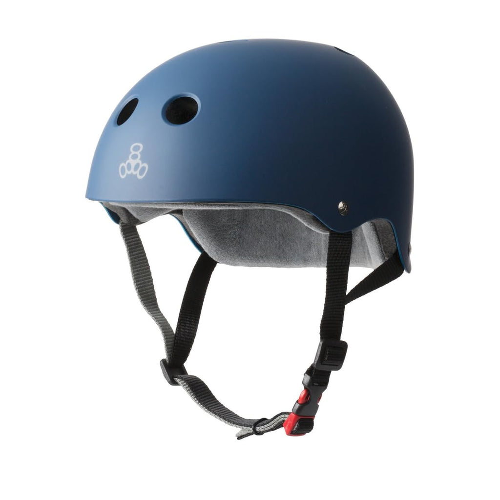 Triple Eight The Certified Sweatsaver Helmet For Skateboarding, Bmx, And Roller Skating, Navy Rubber, Large / X-Large