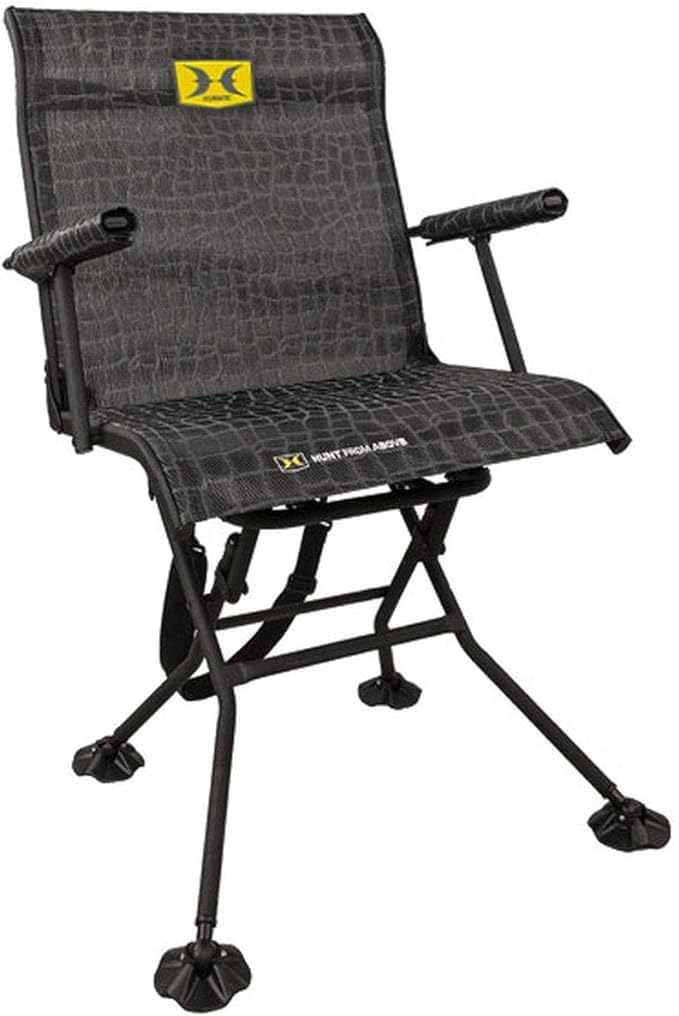 Hawk Stealth Spin Chair - Silent, Comfortable, Swiveling, Portable Chair For Camping, Hunting, Fishing, Backpacking, And More (B