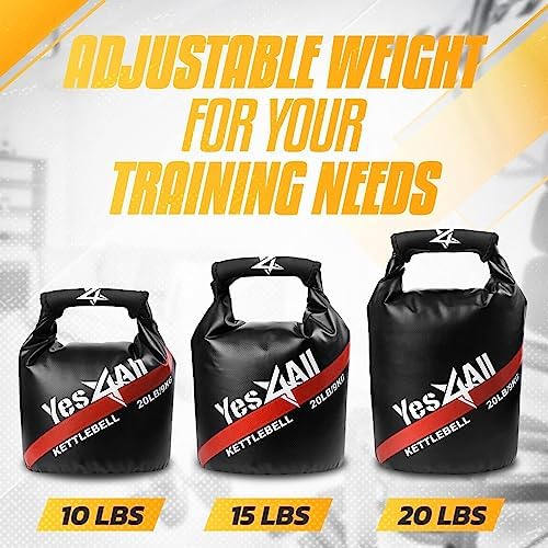 Yes4All Sand Kettlebell, Workout Adjustable Kettlebell Sandbag For Fitness, Soft Sandbag Weights, Heavy Duty Equipment (Sand Not