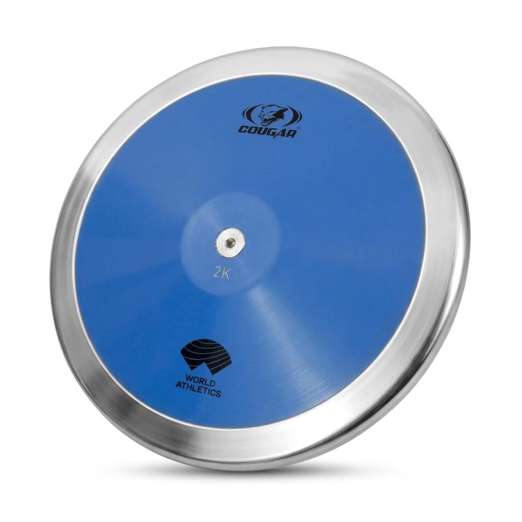 Cougar Speedy Athletics Discus For Men & Women | HiSpin Abs Plastic With Steel Rim | 2.00 Kg Iaaf Approved | Track & Field Trai