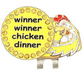 Giggle Golf Bling Winner Winner Golf Ball Marker With A Chicken Hat Clip