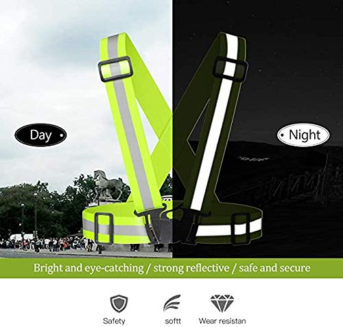 Chiwo Reflective Vest Running Gear 2Pack, High Visibility Adjustable Safety Ves For Night Cycling,Hiking, Jogging,Dog Walking (G