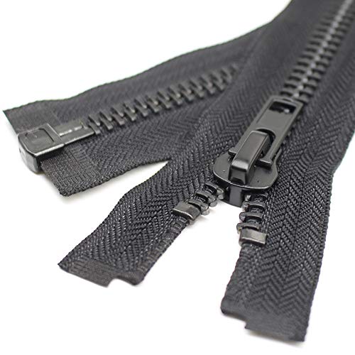 Yahoga 10 38 Inch Black Nickel Separating Jacket Zipper Large Y-Teeth Metal Zipper Heavy Duty Metal Zippers For Jackets Sewing C
