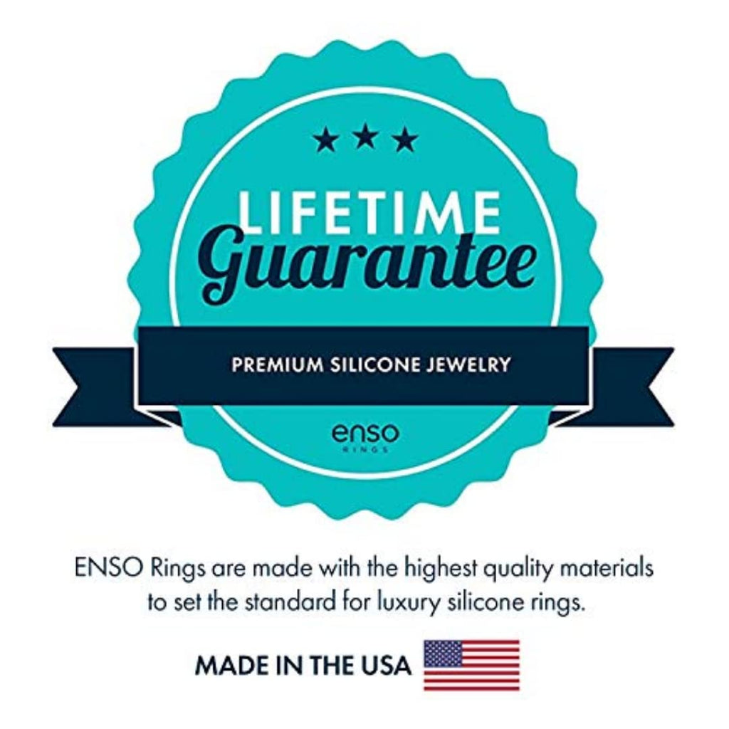 Enso Rings Etched Bevel Silicone Wedding Ring - Comfortable And Flexible Design For Active Lifestyle - Pine Peak, Size 8