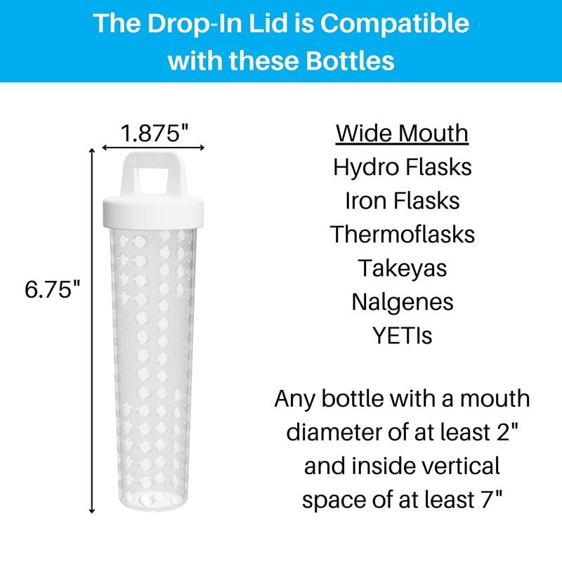 Flavorfuze Pod - Fruit Infuser Insert With Two Lids, Compatible With Hydro Flask, Iron Flask, Takeya, Thermoflask And Similar Wi