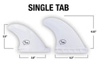 Ho Stevie! Frp Quad (4) Surfboard Fins - Stronger Than Regular Nylon Fins - Includes Fin Bag, Screws, Wax Comb And Fin Key (Whit