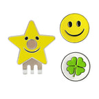 Pinmei Flower Golf Ball Marker With Golf Hat Clip For Your Friend (Yellow Smile)